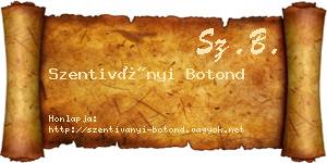 Szentiványi Botond névjegykártya